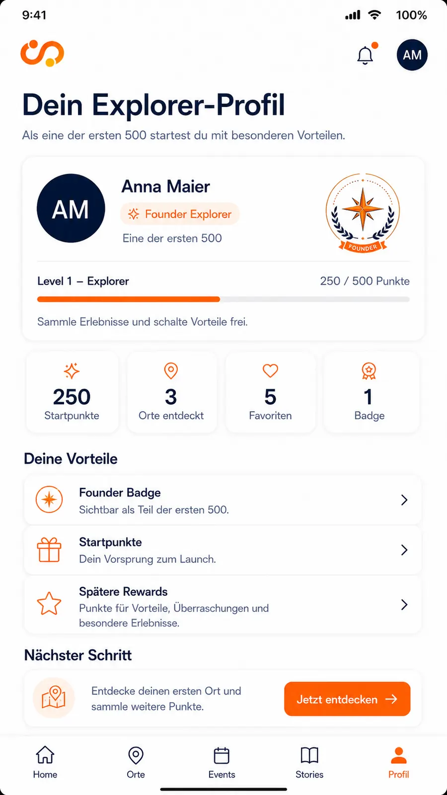 Dein Explorer-Profil